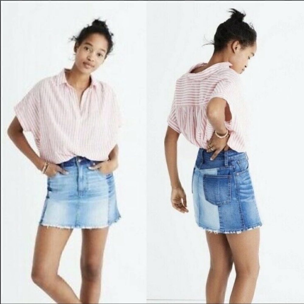 EUC MADEWELL SIZE 27 TWO TONED JEAN SKIRT